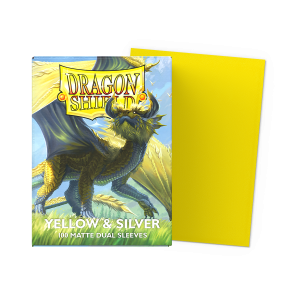 Dragon Shield - Standard Size Dual Matte Sleeves (100 Sleeves) - Yellow & Silver
