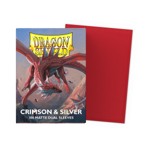 Dragon Shield - Standard Size Dual Matte Sleeves (100 Sleeves) - Crimson & Silver
