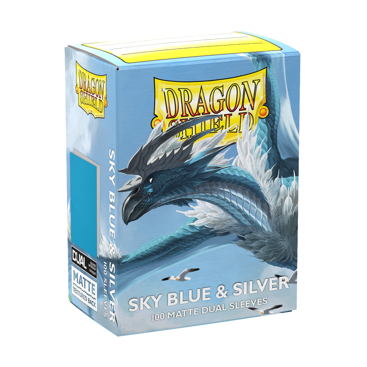 Dragon Shield - Standard Size Dual Matte Sleeves (100 Sleeves) - Sky Blue & Silver - Imagen 3