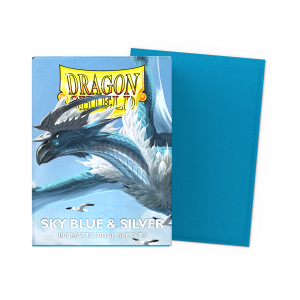 Dragon Shield - Standard Size Dual Matte Sleeves (100 Sleeves) - Sky Blue & Silver