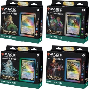 Los 4 mazos Commander de Magic LOTR: Riders of Rohan, Food and Fellowship, Elven Council, Hosts of Mordor